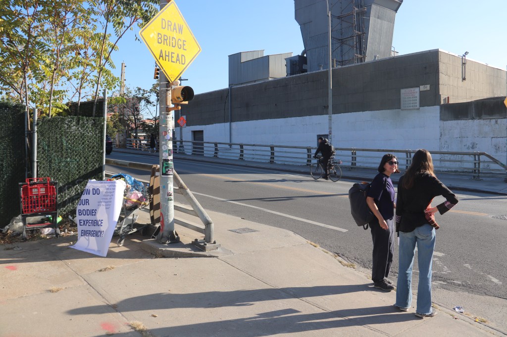 Crossing 3rd street after installing a sign